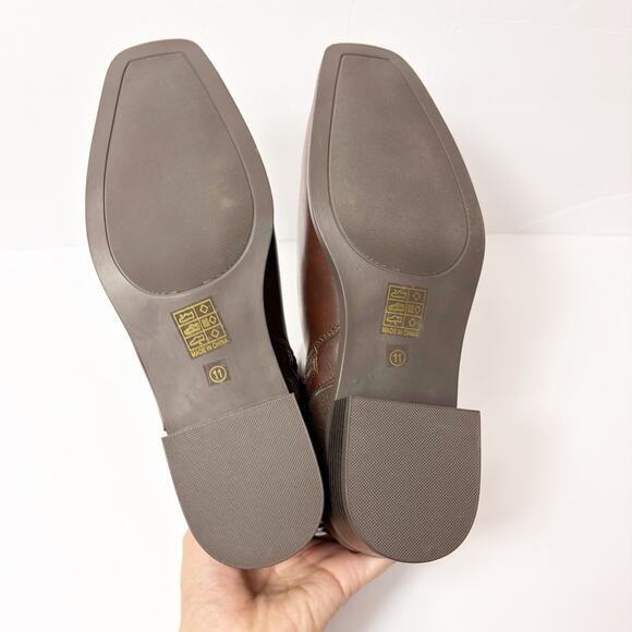 JOURNEE COLLECTION WOMENS AUBRIE STACKED HEEL BROWN GOLD  BOOTS SIZE 11 WIDE NEW - Picture 4 of 6